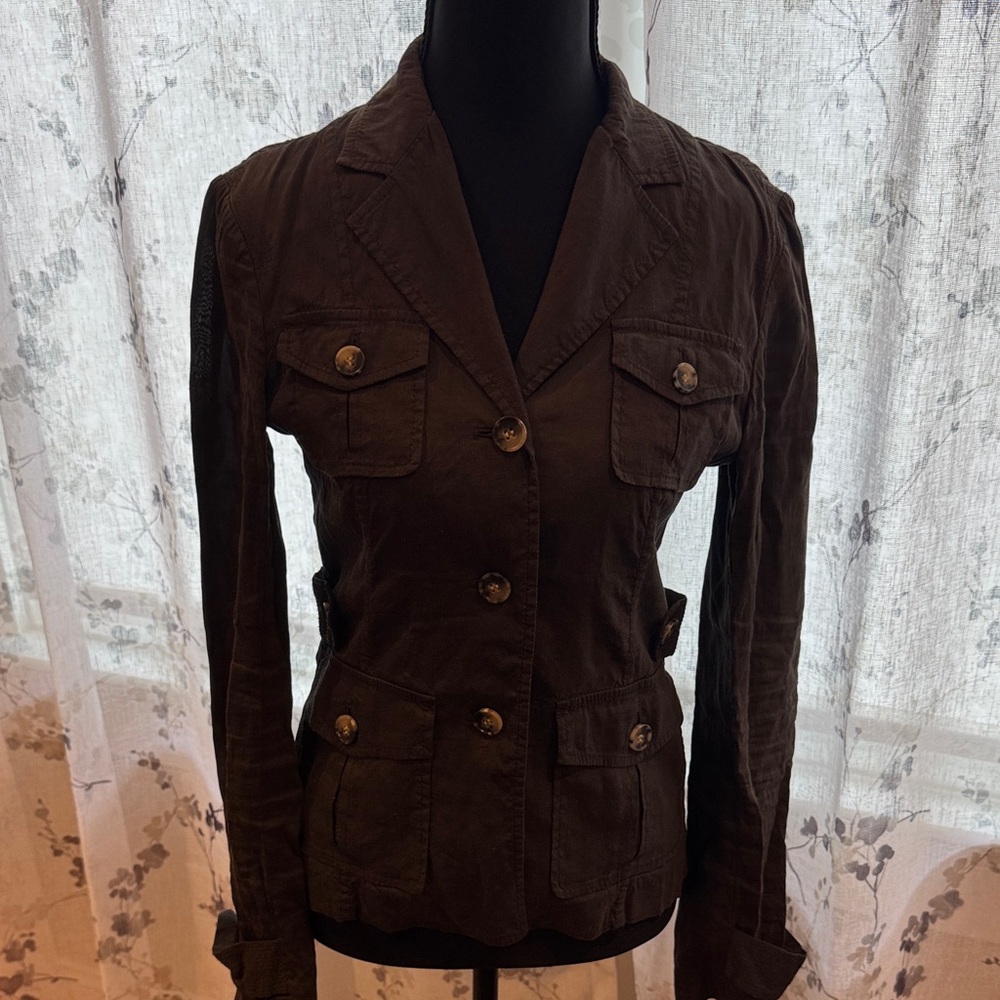 Theory Dark Brown thin shirt jacket
